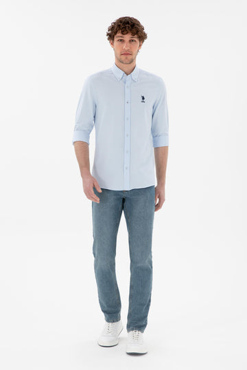 USPA Men Shirt Nova Slim Fit Light Blue VR003 USPSH367 US Polo Assn.